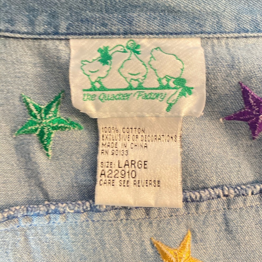 Vintage 100% cotton Denim Shirt - Picture 2 of 4